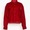 R13 Shrunken CPO Jacket In Red Velvet