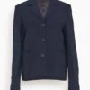 Toteme Petite Crepe Suit Jacket In Navy