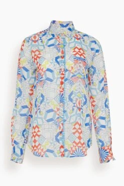 FORTE_FORTE Dancing Constellation Print Voile Shirt In Lips