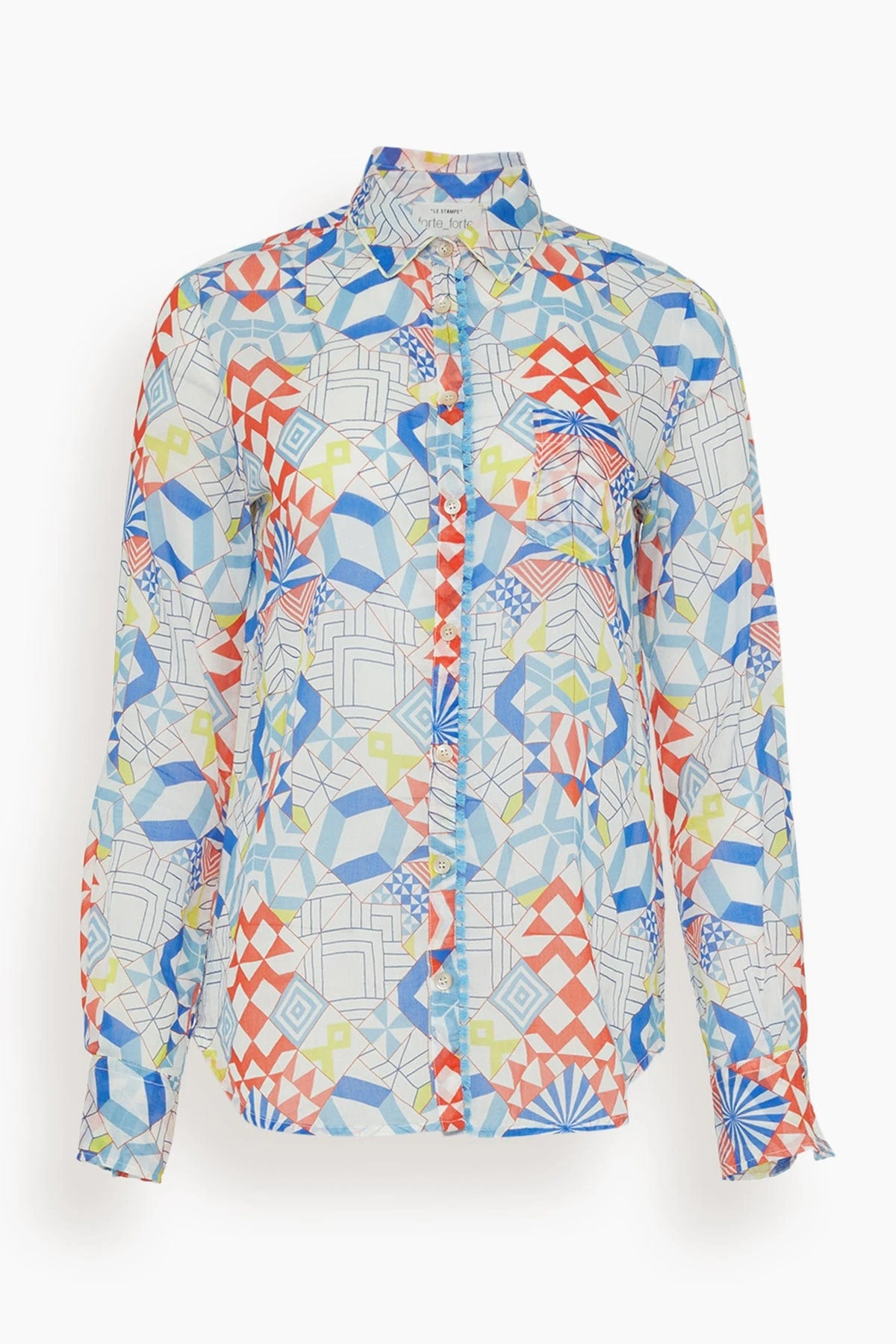 FORTE_FORTE Dancing Constellation Print Voile Shirt In Lips 1 FORTE_FORTE Dancing Constellation Print Voile Shirt In Lips