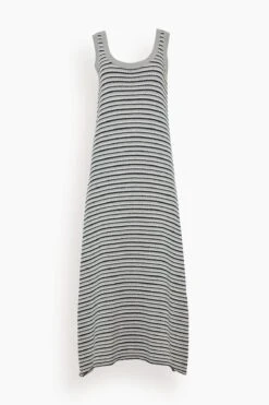 Shenie Dress In Dove Grey/Navy/Cream Stripe
