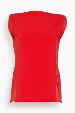 Marni Stretch Viscose Cady Sleeveless Top In Lacquer