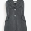 Billie Tailored Bustier Top In Grey Pinstripe