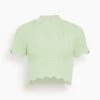 Poppy Scallop Knit Top In Pistachio