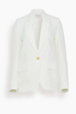 FORTE_FORTE Ripstop Fluid Viscose Jacket In White