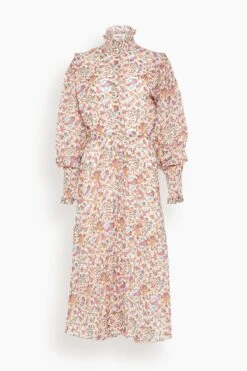 Galoa Dress In Ecru/Orange