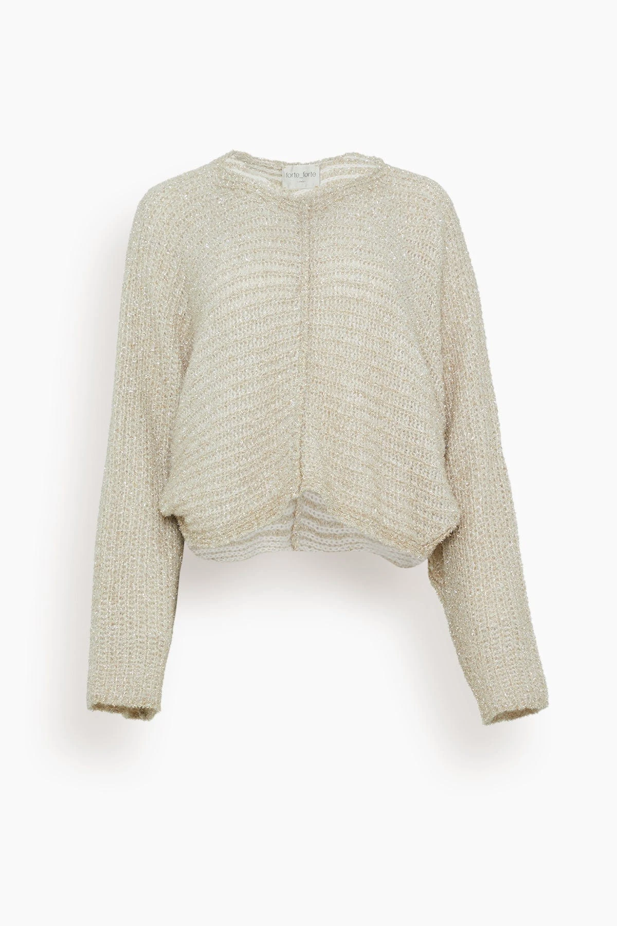 FORTE_FORTE Lurex Chenille Poncho Sweater In Gold 1 FORTE_FORTE Lurex Chenille Poncho Sweater In Gold