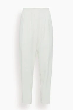 FORTE_FORTE Ripstop Fluid Viscose Elasticated Pants In White