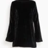 Alava Short Velvet Dress In Black