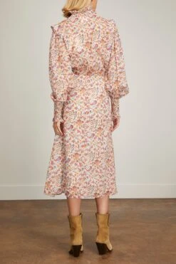 Galoa Dress In Ecru/Orange -Dries Van Noten Shop 290632 3