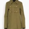 Clara Organic Cotton Peacoat In Verde