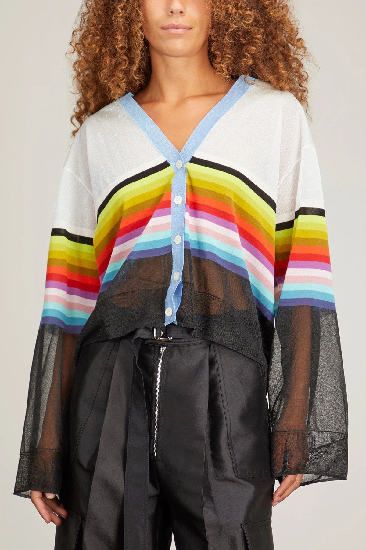 Two In One Sheer Cardigan In Rainbow Multi 3 Two In One Sheer Cardigan In Rainbow Multi - Image 3