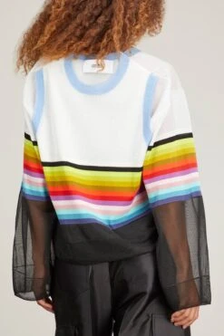 Two In One Sheer Cardigan In Rainbow Multi 8 Two In One Sheer Cardigan In Rainbow Multi -Dries Van Noten Shop 293513 3
