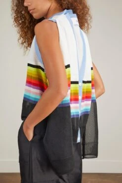 Two In One Sheer Cardigan In Rainbow Multi 9 Two In One Sheer Cardigan In Rainbow Multi -Dries Van Noten Shop 293513 4