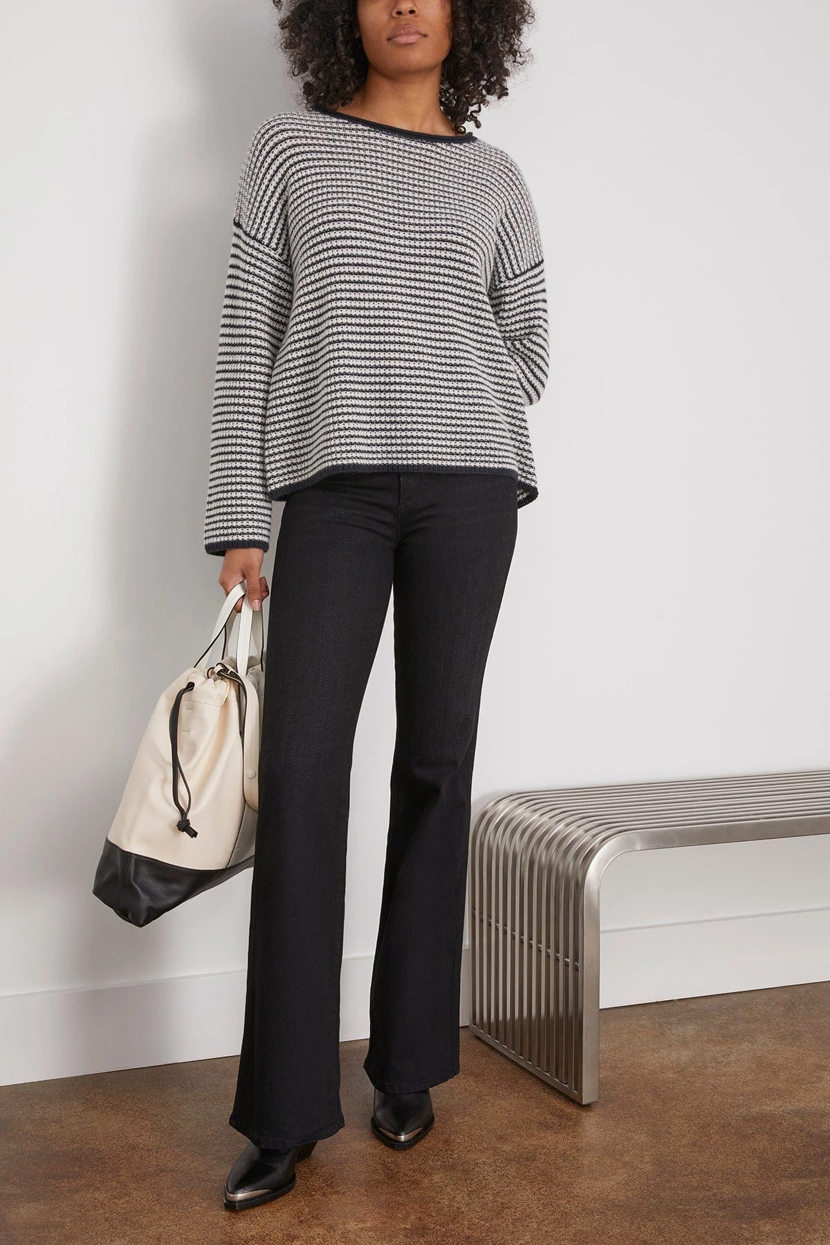 Felicity Sweater In Ink/Cream Stripe 2 Felicity Sweater In Ink/Cream Stripe - Image 2