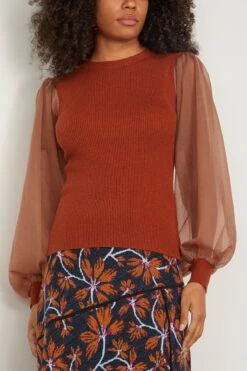 ULLA JOHNSON Sabrina Pullover In Redwood -Dries Van Noten Shop 297246 2