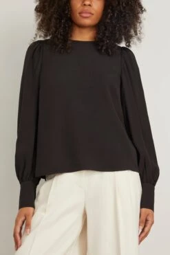 ULLA JOHNSON Lilliana Blouse In Noir -Dries Van Noten Shop 297476 2
