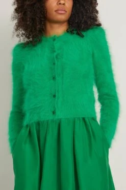 ULLA JOHNSON Aisha Cardigan In Emerald -Dries Van Noten Shop 297497 2