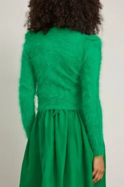 ULLA JOHNSON Aisha Cardigan In Emerald -Dries Van Noten Shop 297497 3