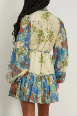 Skye Patchwork Mini Dress In Cornflower -Dries Van Noten Shop 297724 3