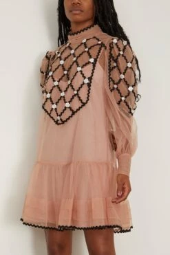 Rhue Beaded Mini Dress In Pink -Dries Van Noten Shop 297894 2