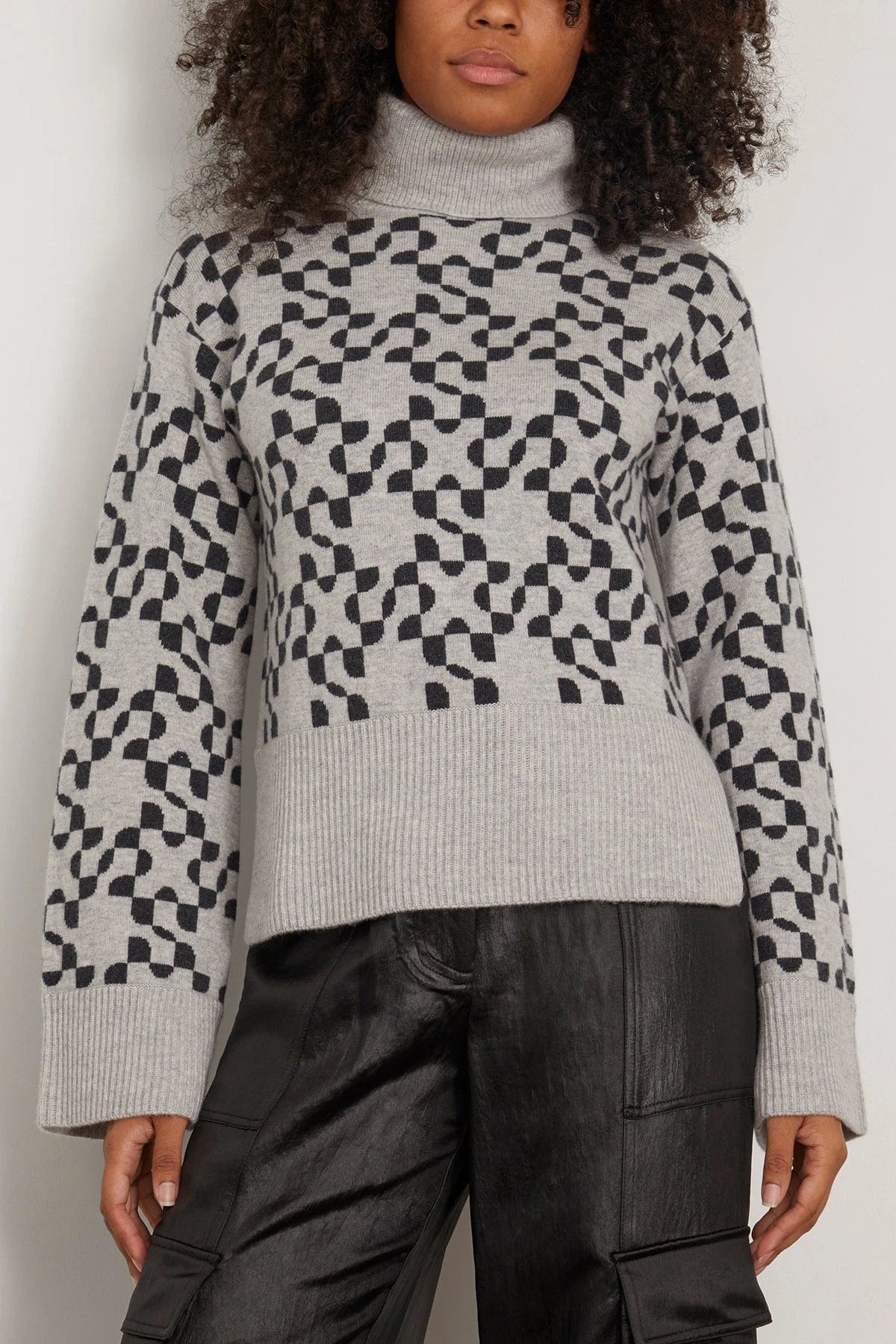 Charlenne Turtleneck Sweater In Heather Grey Charcoal 3 Charlenne Turtleneck Sweater In Heather Grey Charcoal - Image 3