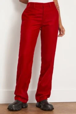R13 Lemmy Trouser In Red Velvet -Dries Van Noten Shop 299412 2