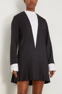 Mini Dress In Black Navy -Dries Van Noten Shop 299535 2