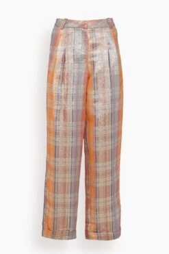Kim Pant In Orange Tartan