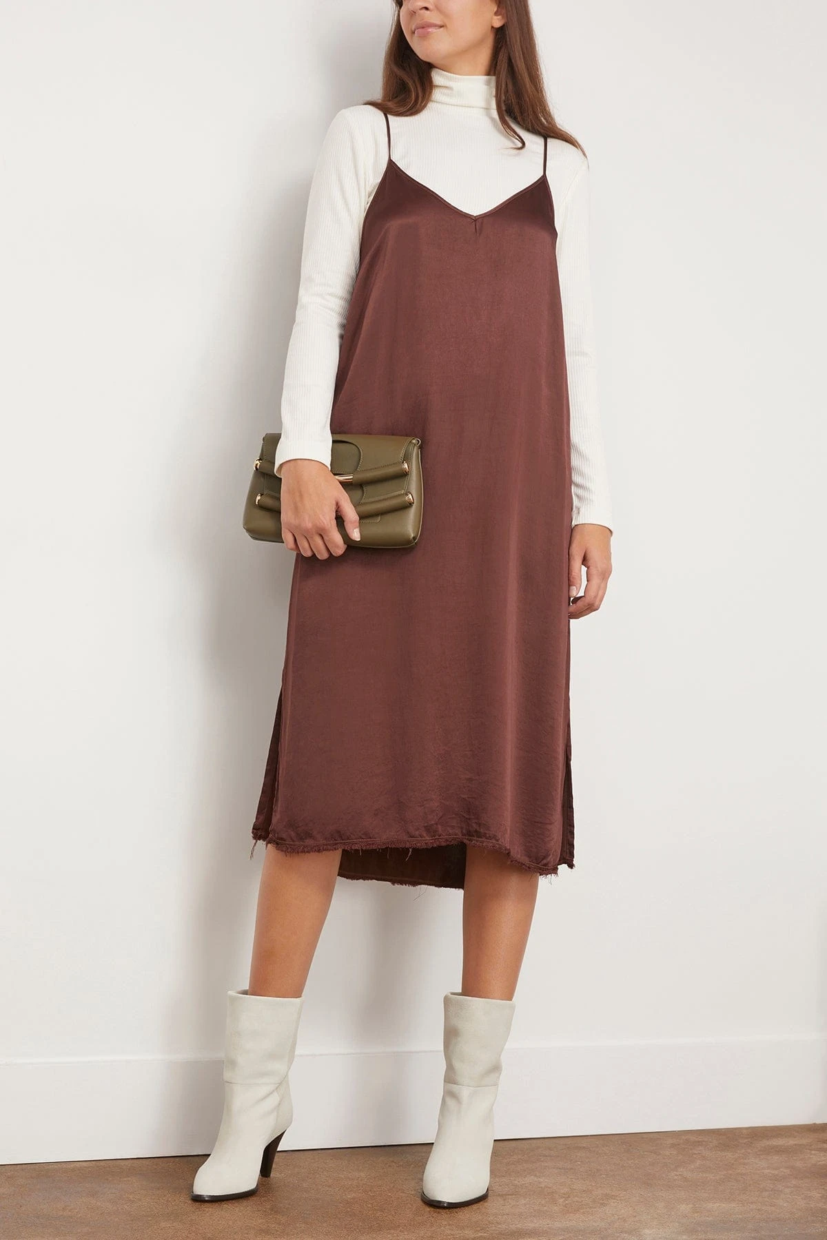 Eve Slip Dress In Chocolate 2 Eve Slip Dress In Chocolate - Image 2