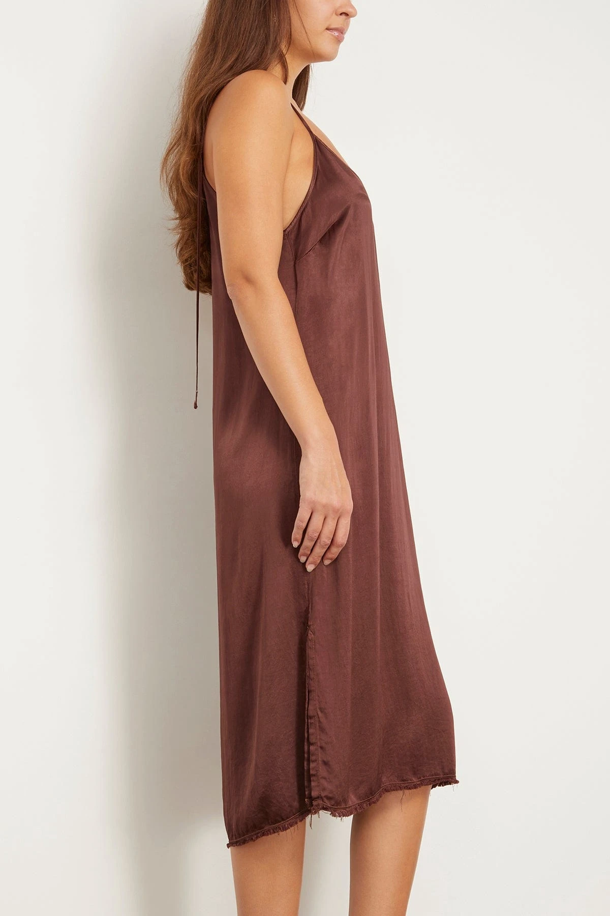 Eve Slip Dress In Chocolate 3 Eve Slip Dress In Chocolate - Image 3