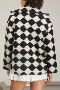 Samsoe Samsoe Tess Overshirt Full Zip In Crochet Black/White -Dries Van Noten Shop 300902 3