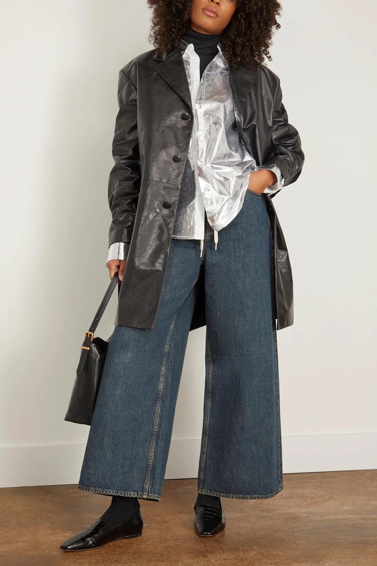 MM6 Maison Margiela Wide Leg Jean With Drawstring In Denim 2 MM6 Maison Margiela Wide Leg Jean With Drawstring In Denim - Image 2