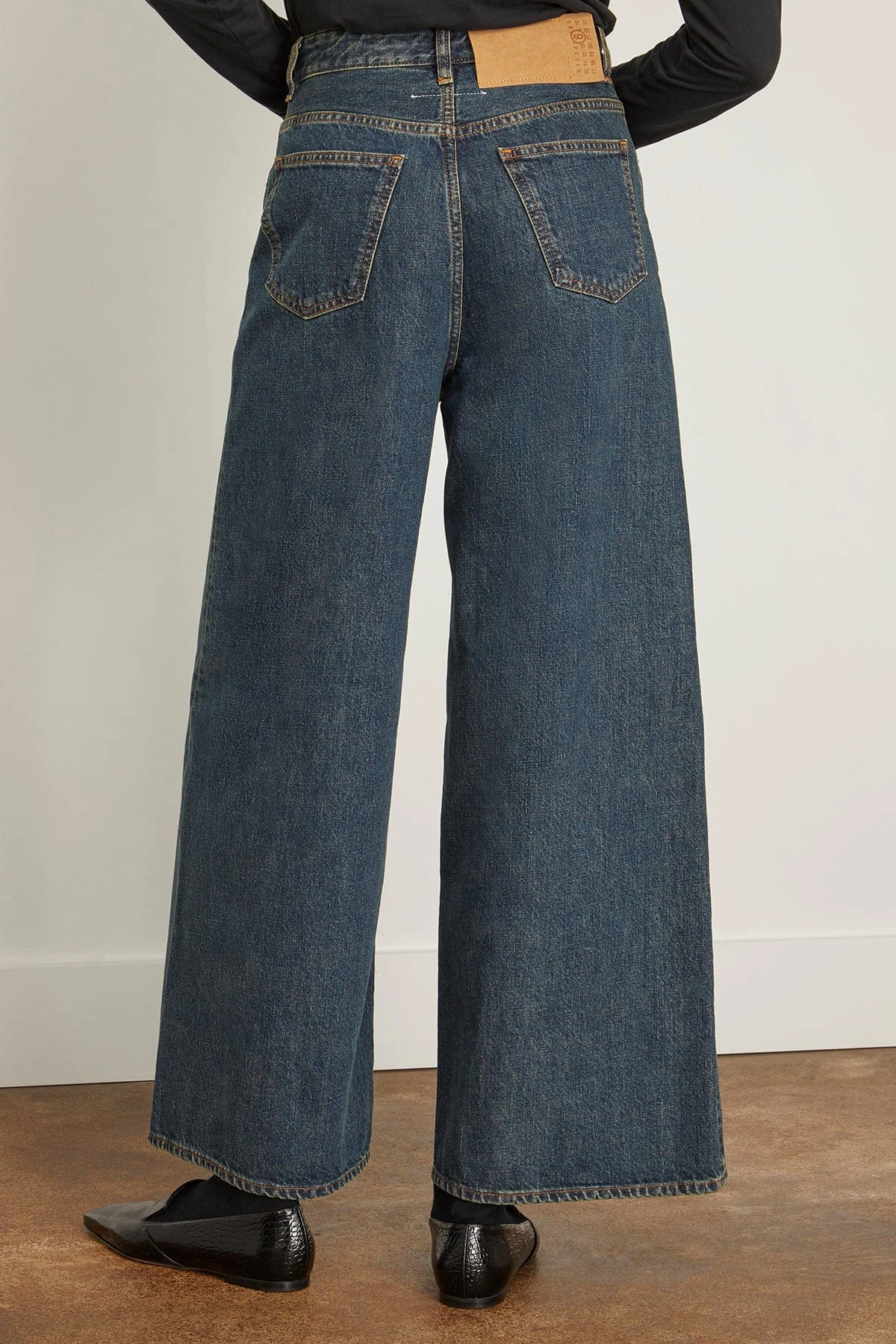 MM6 Maison Margiela Wide Leg Jean With Drawstring In Denim 4 MM6 Maison Margiela Wide Leg Jean With Drawstring In Denim - Image 4