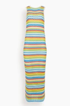 Bunty Knit Dress In Blue Multi Stripe