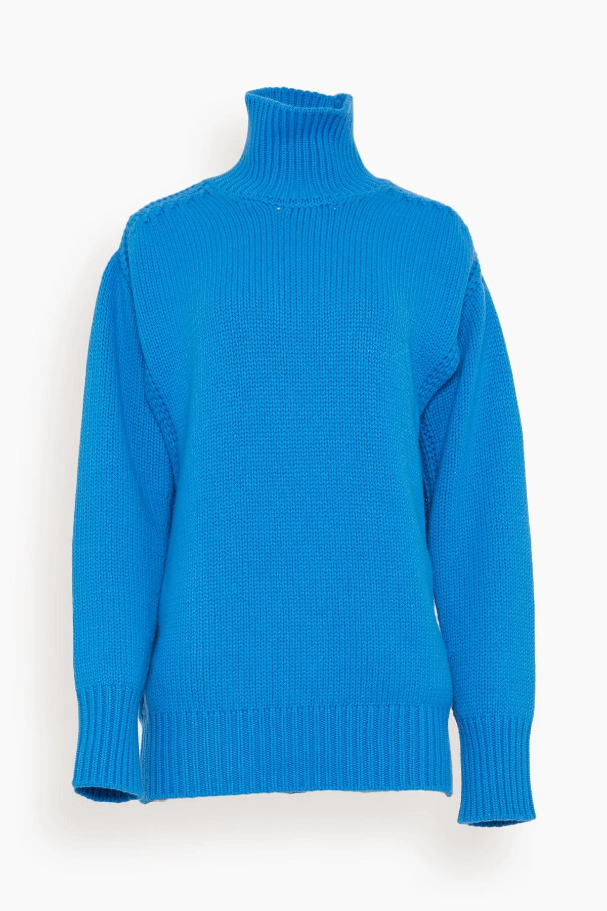 Collo Alto Sweater In Ciano 1 Collo Alto Sweater In Ciano