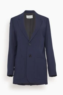Two Buttons Jacket In Night Blue