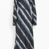 Samsoe Samsoe Madeleine Dress In Striped Ombre Blue