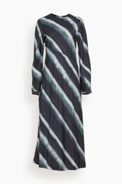 Samsoe Samsoe Madeleine Dress In Striped Ombre Blue