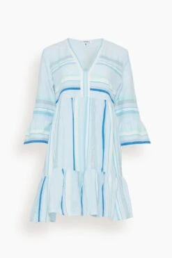 Ruki Flutter Dress In Silver Sky