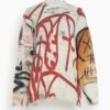 R13 Mercer Street Oversized Graffiti Sweater In Mercer