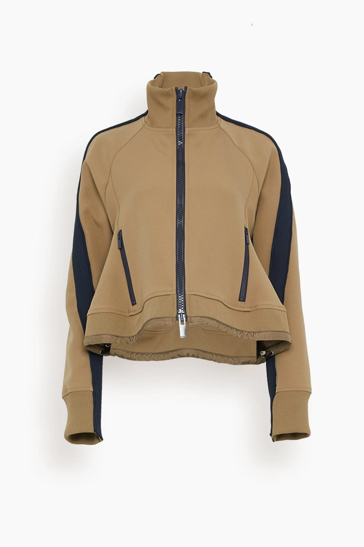 Sacai Technical Jersey Blouson In Beige 1 Sacai Technical Jersey Blouson In Beige
