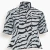 Hand-Batik Cotton Fitted Shirt In Black/White