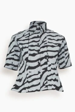 Hand-Batik Cotton Fitted Shirt In Black/White