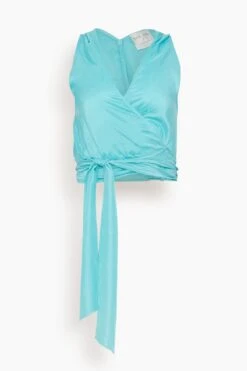 FORTE_FORTE Habotai Silk Crossed Top In Crystal