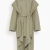 Toteme Layered Cotton Cupro Trench In Wet Sand