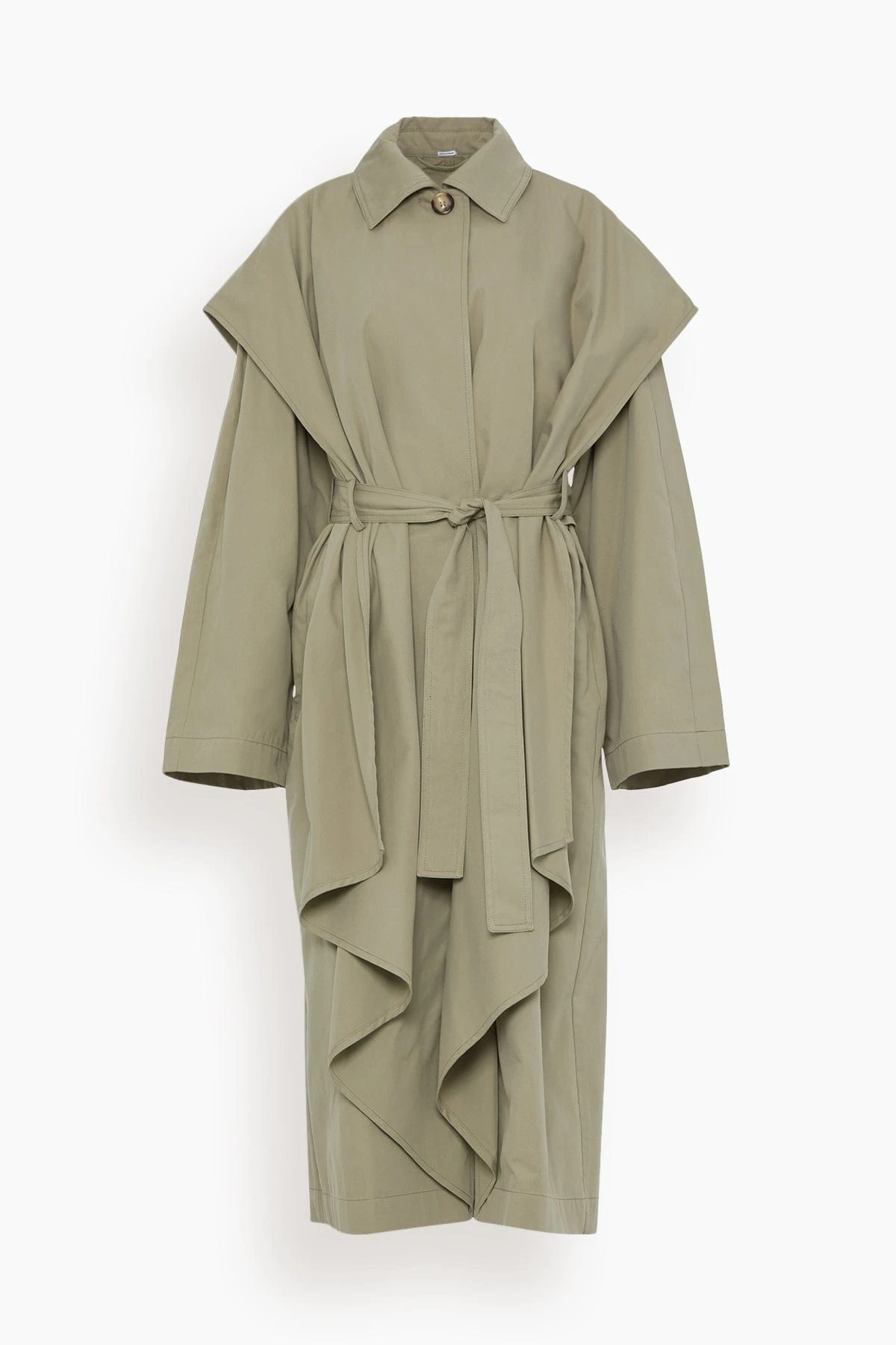 Toteme Layered Cotton Cupro Trench In Wet Sand 1 Toteme Layered Cotton Cupro Trench In Wet Sand