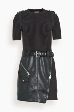 Anisa Belted Mini Dress In Black