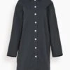 Soft Poplin Button Down Dress In Black