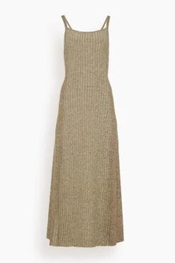 Ganni Melange Knit Maxi Dress In Brandy Brown
